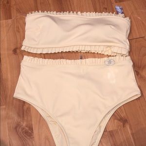 High Waisted Strapless Bikini